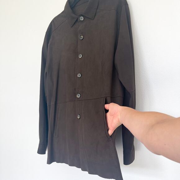 Men's Jose Luis Brown Leather Button Down Shirt NWT size 40 R - Picture 4 of 10